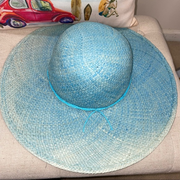 Seaworld Busch Gardens NWT! Blue Floppy Straw Tie Hat Hat - Picture 2 of 9